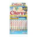 INABA Churu Cat Treats, Grain-Free, Lickable, Squeezable Creamy Purée Cat Treat/Topper with Vitamin E & Taurine, 0.5 Ounces Each Tube, 40 Tubes, Tuna Variety Box, BB Date 03/10/2026