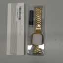 MioHHR Solid Stainless Steel Band Compatible with Apple Watch 46mm (Series 10), Metal Strap with Soft TPU Case for iWatch Series 10 46mm Women and Men, Gold