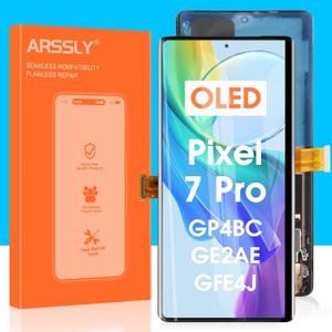 OLED for Google Pixel 7 Pro Screen Replacement - for Google Pixel 7 Pro LCD Display GP4BC GE2AE Digitizer Touch Screen Assembly with Tool (Black with Frame,Support Fingerprint)
