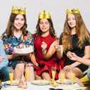 60 Pieces Paper Crowns Hat Gold Birthday Party Crown Hats for Birthday Celebration Baby Shower Photo Props