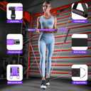 Pilates Bar Kit with Resistance Bands,Pilates Bar with Stackable Bands Workout Equipment for Legs,Hip,Waist and Arm,Exercise Fitness Equipment for Women & Men Home Gym Yoga Pilates (Purple01 (Upgraded 20/30/50lbs))