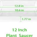 12 Inch 2 Pack Plant Saucer Square, Plant Saucers for Indoors and Outdoors, Flower Pot Saucers, Saucers for Potted Plants, Plant Water Catcher Trays for Pots (12"-Black)