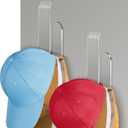 NiHome Clear Acrylic Hat Racks for Baseball Caps, Removable No-Drill Hat Holder Storage Organizer with Nano Adhesive Tape, Hat Hanger for Door, Bedroom & Closet, 2-Pack
