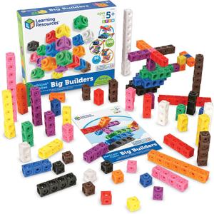 Learning Resources MathLink Cubes Big Builders - Math Manipulatives Kindergarten Games, Pattern Building Blocks, Counting Blocks, STEM Sets, Classroom Counters, Fine Motor Skills, Gifts For Kids