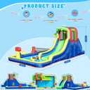 15 Ft Inflatable Bounce House Water Slide Park, (with Blower), Backyard Inflatable Pool, Water Gun, 8-in-1 Game, Summer Fun Games, Dry Wet Use, 15 X 8 X 6 Ft