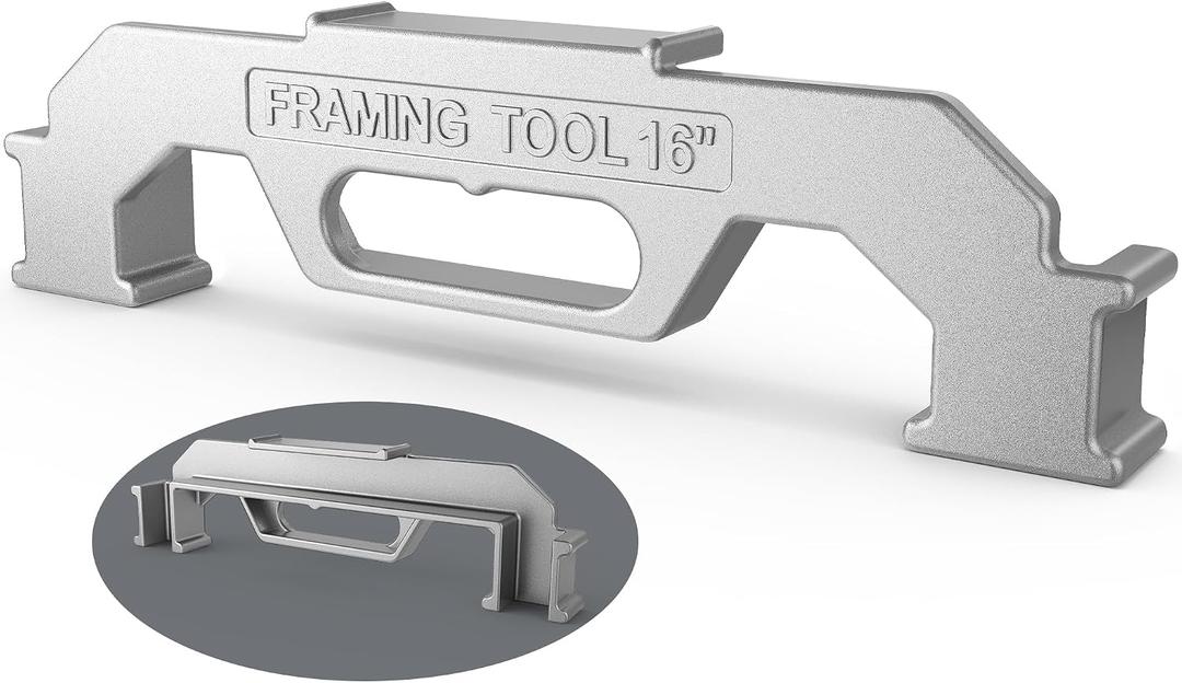 Kolvoii Framing Tool, 16 Inch On-Center Framing Tools, 100% Cast Aluminum Framing Spacing Tool, Measurement Jig Tool For Walls, Roofs, Floors or Ladders