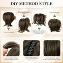 Claw Clip Ponytail Extension - Short Messy Hair Bun Hairpiece for Thin Hair, Straight Synthetic Hair Bun for Secure Hold & Quick Updo, Volumizing DIY Styles for Women(Brown)
