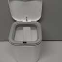 Xowine 0.5 Gallon Plastic Mini Push-Button Garbage Can, 2 L Desktop Mini Trash Can, White