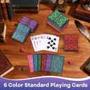 Playing Cards 6 Pack, Decks of Cards, Poker Size Standard Index Deck in 6 Unique Colors, Playing Cards Bulk for Family Game Night, Blackjack, Pinochle, Canasta, Party Supplies Travel Card Games