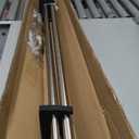 Brushed Nickel Double Curtain Rods 72-144 Inch,1Front and 5/8Back Double Drapery Rod with Small Round Ball and Aluminum Brackets, Adjustable Dual Window Rod for Sheer/Blackout Curtains