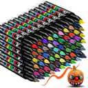 60 colors Acrylic Paint Markers, Acrylic Paint Pens Brush Tip, No-Bleed and Automatic Ink Control, Fabric Markers for Rock, Metal, Glass, Wood, Canvas, Ceramic, Plastic, Art & DIY Craf