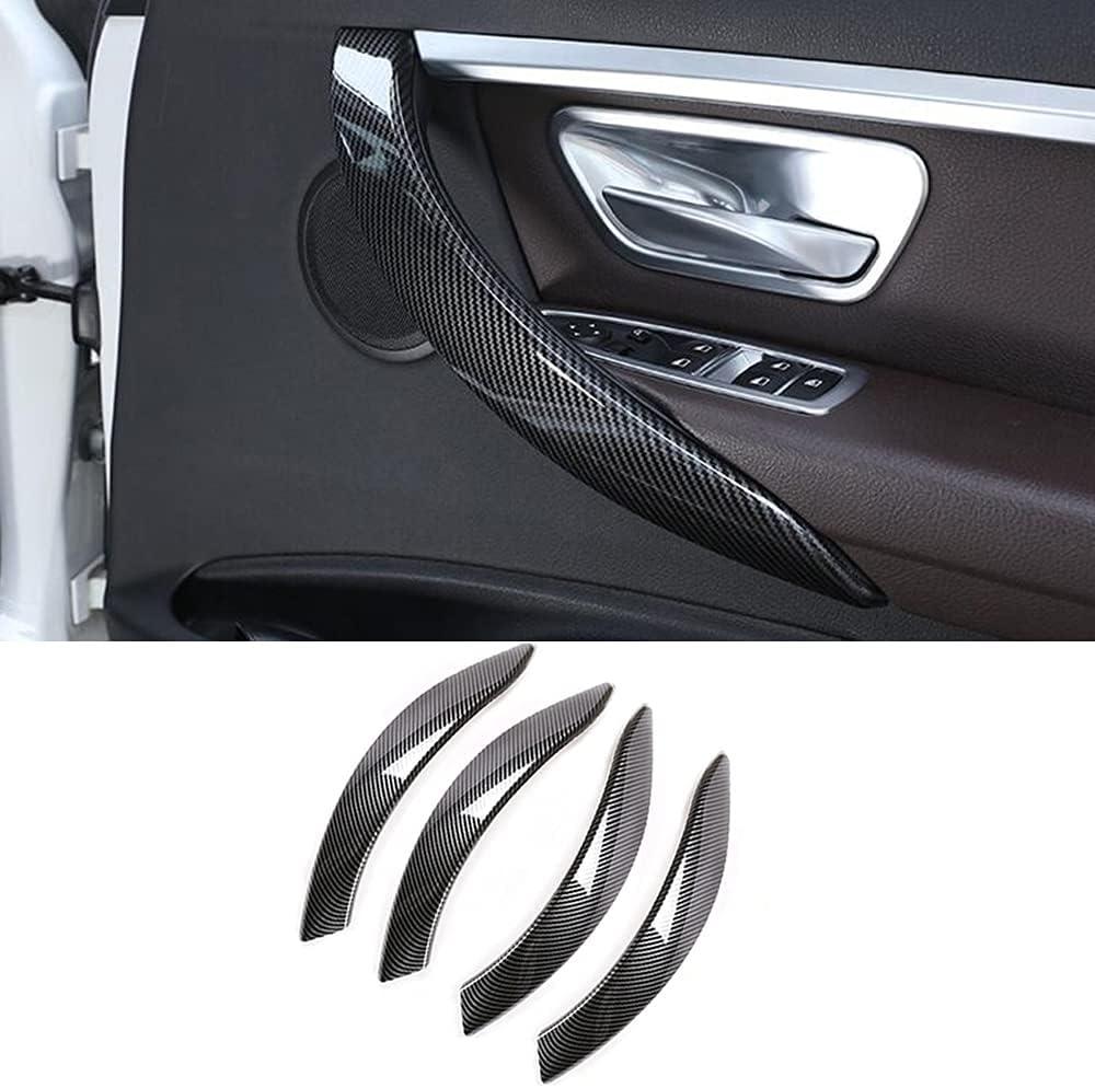 Interior Door Handle Cover for BMW 3 4 Series 3GT 2013-2018 | 4PCS Carbon fiber Color Passenger Side Left+Right Door Pull Handles Decorate Cover for F30 F34 F36 320i 328i 330i 335i 340i