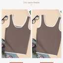 Dokotoo Womens Tank Tops 2025 Summer Casual Sleeveless Scoop Neck Ribbed Knit Color Block Slim Fitted Cami Tee Shirts (Medium, Brown)