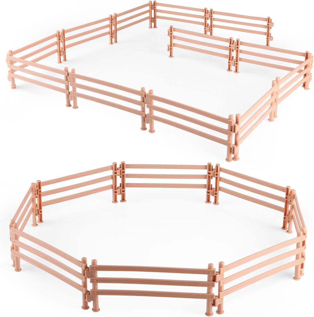 40PCS Plastic Horse Fence Toys Farm Barn Corral Fencing Accessories Playset for Paddock Horse Stable Horse Figures, Horse Toys Panel Accessories Gift for Toddlers Kids