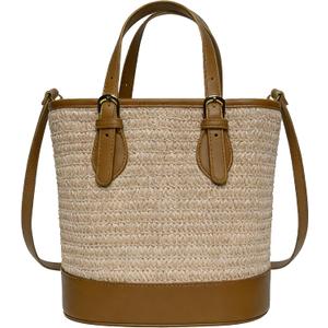 Trendy Womens Straw Bucket Bag Straw Crossbody Bags For Women Summer Beach Clutch Travel Top-handle Shoulder Purse 2026