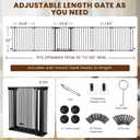 Mumeasy 150" Extra Wide Baby Gate, Play Yard Long Dog Gate for Doorways, Black 150"W x 30"H