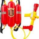 Firefighter Water Gun Backpack, Water Blaster Tank with Hose Sprayer for Outdoor Games, Pool Parties, Beach Fun, and Summer Activities, Medium