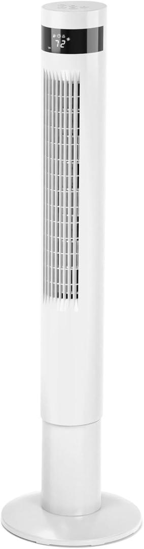 Antarctic Star Tower Fan 85Oscillating Fan Quiet Cooling 12H Timer Remote Control Bladeless Electric 3 Speeds Wind 3 Modes, 42INCH, WHITE