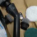 Leebein Electric Spin Scrubber, Cordless Cleaning Brush for Bathroom Shower Tub, IPX7 Waterproof Power Scrubber with 7 Brush Heads, Extendable Long Handle and 2 Speeds Scrubber for Bathtub Floor (Black)