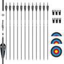 31inch Carbon Arrow Archery Targeting Practice Hunting Arrows for Compound & Recurve Bow with Removable Tips(Pack of 12)