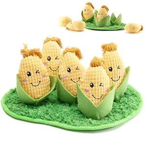 Snuffle Dogs Toys Plush Stuffed Puppy Toy with Squeaky Treat Hide for Large, Medium, Small Dogs and Puppies Slow Feeder, Machine Washable, Pet Supplies Toys for Dogs to Keep Them Busy, Corn Maze