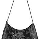 Shoulder Bag for Women Vegan Leather Crescent Hobo Bag Clutch Underarm Purse Top-Handle Handbag Embossed Design | Adjustable Strap, Small, Lightweight Purse, Gift for Women (06-Burgundy)