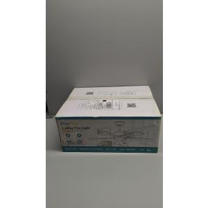 42 inch Ceiling Fans with Lights, Modern Ceiling Fan with Remote Control App, DC Motor Quiet, 3CCT Dimmable Memory, Led Sloped Flat Ceiling Fan with Light for Bedroom Indoor&Outdoor Patio White