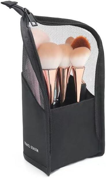 Makeup Bag Large Capacity Multi Functional Mesh for Travel Women Portable Travel Makeup Brush Holder Stand Up Cosmetic Bag