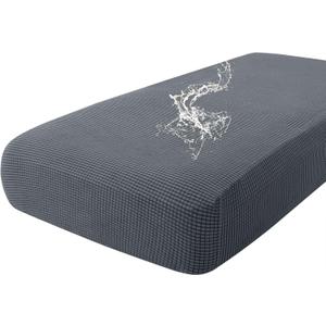 hyha Waterproof Couch Cushion Covers for Pets, Non Slip Sofa Seat Cover for Dogs Washable, Soft Thick Stretch Jacquard Fabric, Sofa Slipcovers with Elastic Bottom (1 Piece for Large, Grey)