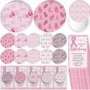 2 x Geelin 40 Sets Breast Cancer Awareness Accessories for Women Mini Pocket Mirrors Pink Ribbons Portable Round Makeup Mirror with Think Pink Fight Card for Charity Recognition Public Event Survivor