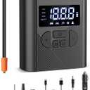 Tire Inflator Portable Air Compressor, 150PSI Cordless Air Pump for Car Tires, Electric Bike Tire Pump with LCD Digital Pressure Gauge LED Light for Car, Bicycle, Motorcycle, Balls