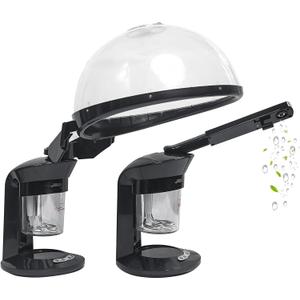 Hair Steamer, 2 in 1 Hair and Face Steamer for Natural Hair, Hair Humidifier Moisturising Hydration System Sprayer with Aromatherapy for Personal Care Use at Home Salon and Salon SPA Black