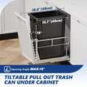 Insputer Pull Out Trash Can Under Cabinet with Tiltable 10 & 10 Gal Garbage bin, Under Sink Trash Can Kit for Kitchen, Easy to Take Out Bin, Requires Minimum Cabinets Opening 12" W X 18" D