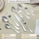 Kyraton Silverware Set 45 Pieces Service for 8, Stainless Steel Flatware Sets Cutlery Set, Spoons and Forks Silverware Dishwasher Safe, First Apartment Must Haves Utensils Set