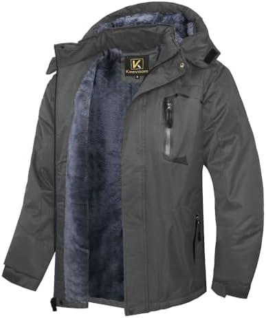 Keevoom Mens Winter Jackets Ski Snow Coats Warm Waterproof Hooded Raincoats Snowboarding Windproof Lined Windbreake Size XL