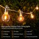 Brightown Outdoor String Lights, 50FT 25 G40 Bulbs Shatterproof Patio Lights, IP65 Waterproof Dimmable Hanging Connectable Globe LED Outdoor Lights for Backyard, Bistro, Porch, Deck, Balcony, White