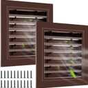 Gisafai 2 Pcs 12" x 12" Gable Vent Aluminum Alloy Wall Vents Shed Attic Vent with Screen Return Air Grill with Screws, for Ventilation Exterior Doors Wall House (Brown)