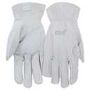 MUD Classic Men's Durable Goatskin Leather Driver with Padded Palm Patch Work Gloves, Abrasion Resistant, Keystone Thumb, Extreme Comfort, White, Large/X-Large, (MD82011-LXL)