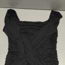 BEAGIMEG Women's Sexy Bodycon Long Sleeves Ruched Square Neck Party Club Midi Dress, Medium