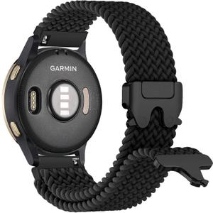 18mm 20mm 22mm Braided Bands Compatible with Garmin Venu 2S/3S/Venu/Venu 2/3,Vivoactive 6/5/3/Forerunner 165/55/645/245/Vivoactive 4S/4,Parachute Buckle Soft Stretchy Nylon Band for Women Men
