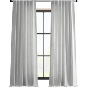 HPD Half Price Drapes Heavy Faux Linen Light Filtering Curtains for Bedroom 108 Inches Long (1 Panel) - Rod Pocket Curtains for Living Room - Window Curtains Home Decor - 50 X 108, Rice White