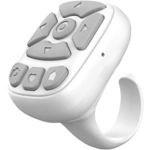 TikTok Scrolling Ring, Remote Control for Tiktok,Wireless Bluetooth Remote Control Ring for iPhone/Android, Camera for Phone, Hands-Free Scrolling (White)