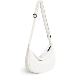 Crossbody Sling Bag for Women Men Trendy, Crescent Bag with Adjustable Strap, 2 Zippers Lightweight