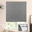 LazBlinds No Drill Cordless Roman Shades, 20" W x 60" H, Vintage Ash | Tool-Free Blackout Thermal Insulated UV Blocking Window Blinds, Lightweight Fabric Blinds for Indoor Windows