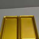 Vintage Farmhouse Decor Metal Vanity Tray(2 Pack),Countertop Guest Hand Towel Storage Organizer Tray Dispenser, Sturdy Holder for Perfume,Cosmetics, Jewelry, Makeup Bathroom Organizer,Gold