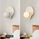 7.4" Alabaster Wall Sconce,Modern Marble Light Fixture with Glass Shade for Bathroom, Bedroom, Hallway (White, Hardwired)