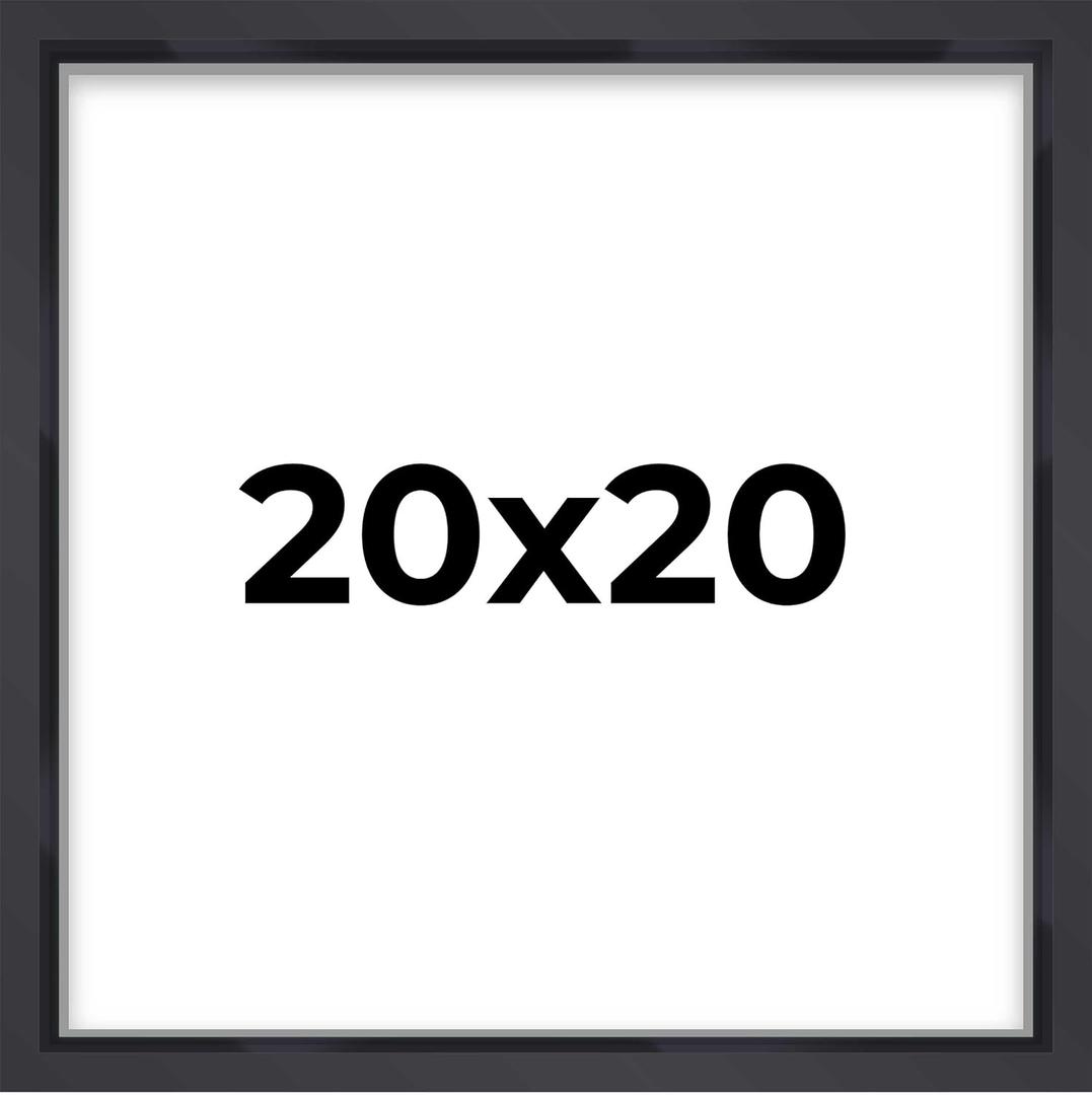 20x20 Shadow Box Frame Contemporary Black Finish | 3/4" Depth of Usable Space| Interior Size 20x20 Inches| UV Resistant Acrylic, Acid-Free Backing, Wall Hangers | Made in USA