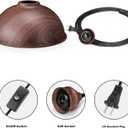 Plug in Pendant Light, 15FT Hanging Lights, On/Off Switch, Industrial Pendant Light with Plug in Cord, Metal Hanging Lamps for Living Room, Kitchen, Dining Room Brown