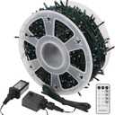 WATERGLIDE 1000 LED Christmas String Lights, 328 FT Green Wire LED Decorative Fairy Lights with Remote & 8 Modes, Waterproof for Outdoor Xmas Holiday Party Garden Wedding Home Decor, Multicolor
