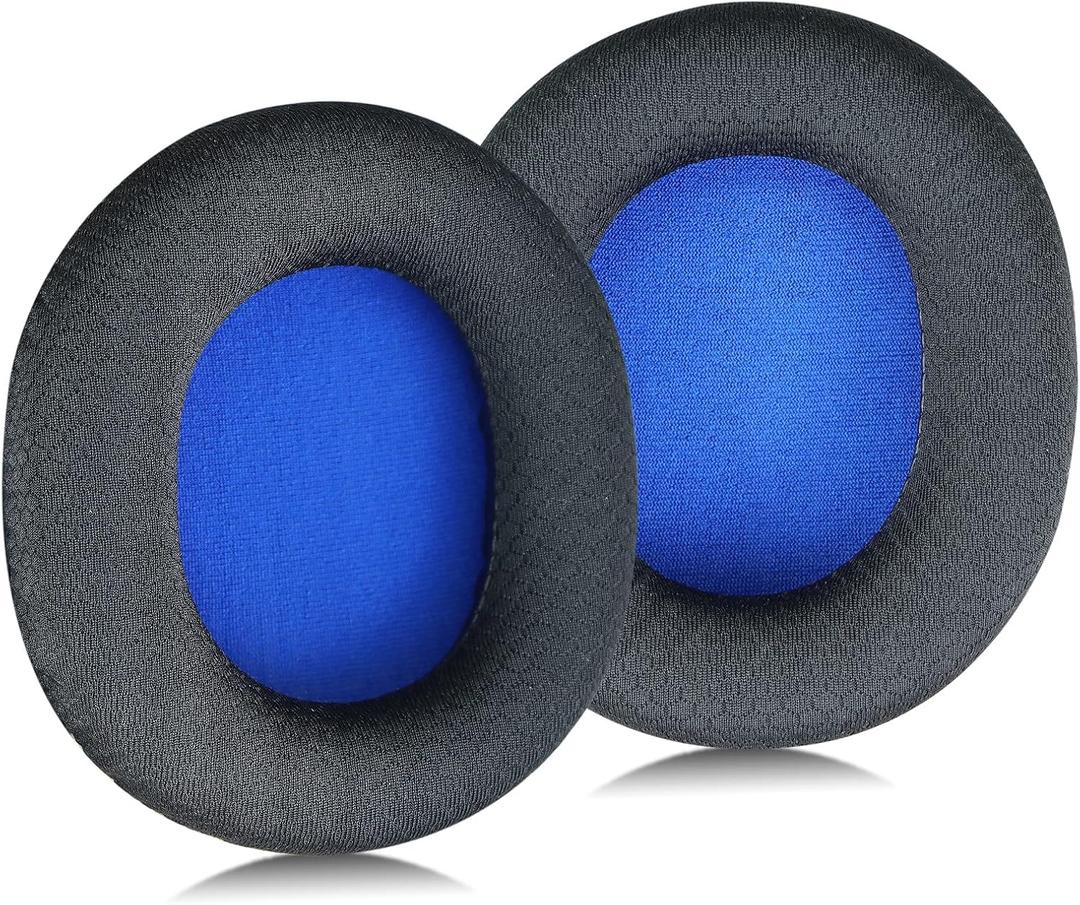 MOLGRIA Arctis 3/5/7 Mesh Ear Pads Cushion, Replacement Fabric earpads Blue Lining for Steel Series Arctis 3 Arctis 5 Arctis 7/7P Arctis 9 Arctis 1 Arctis Pro Prime Wireless Headsets